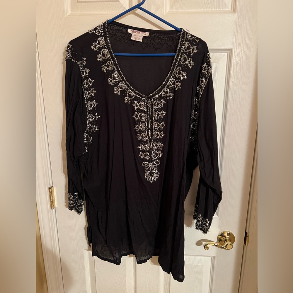 Silhouette Black and Sequined Tunic